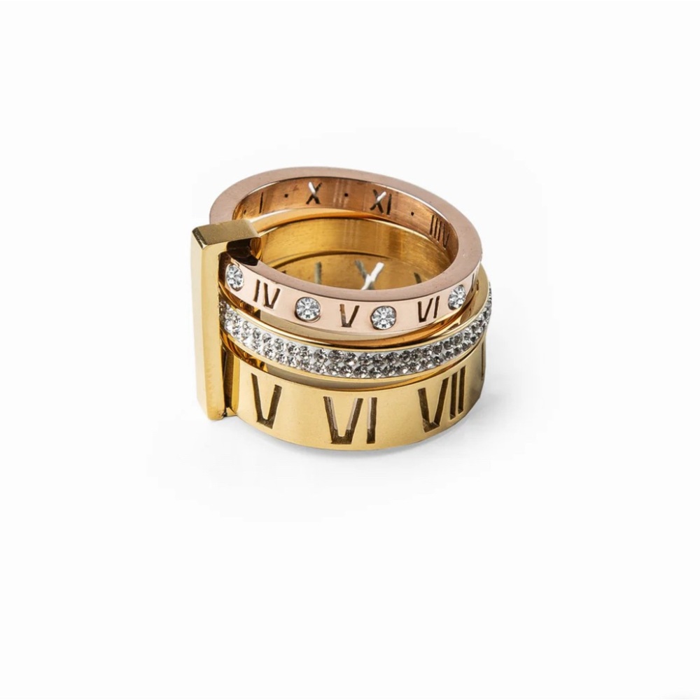 Triple stack stone ring - Picture 2 of 7